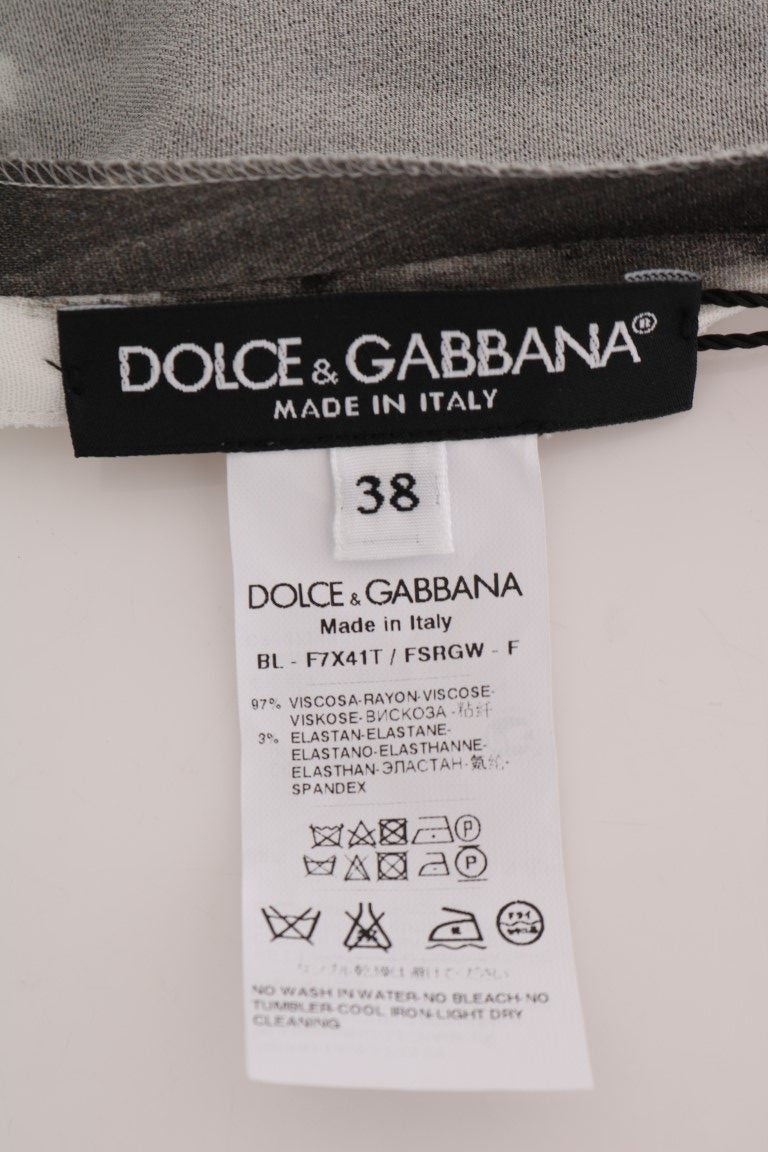 Dolce &amp; Gabbana Elegante Blusa Elasticizzata a Righe