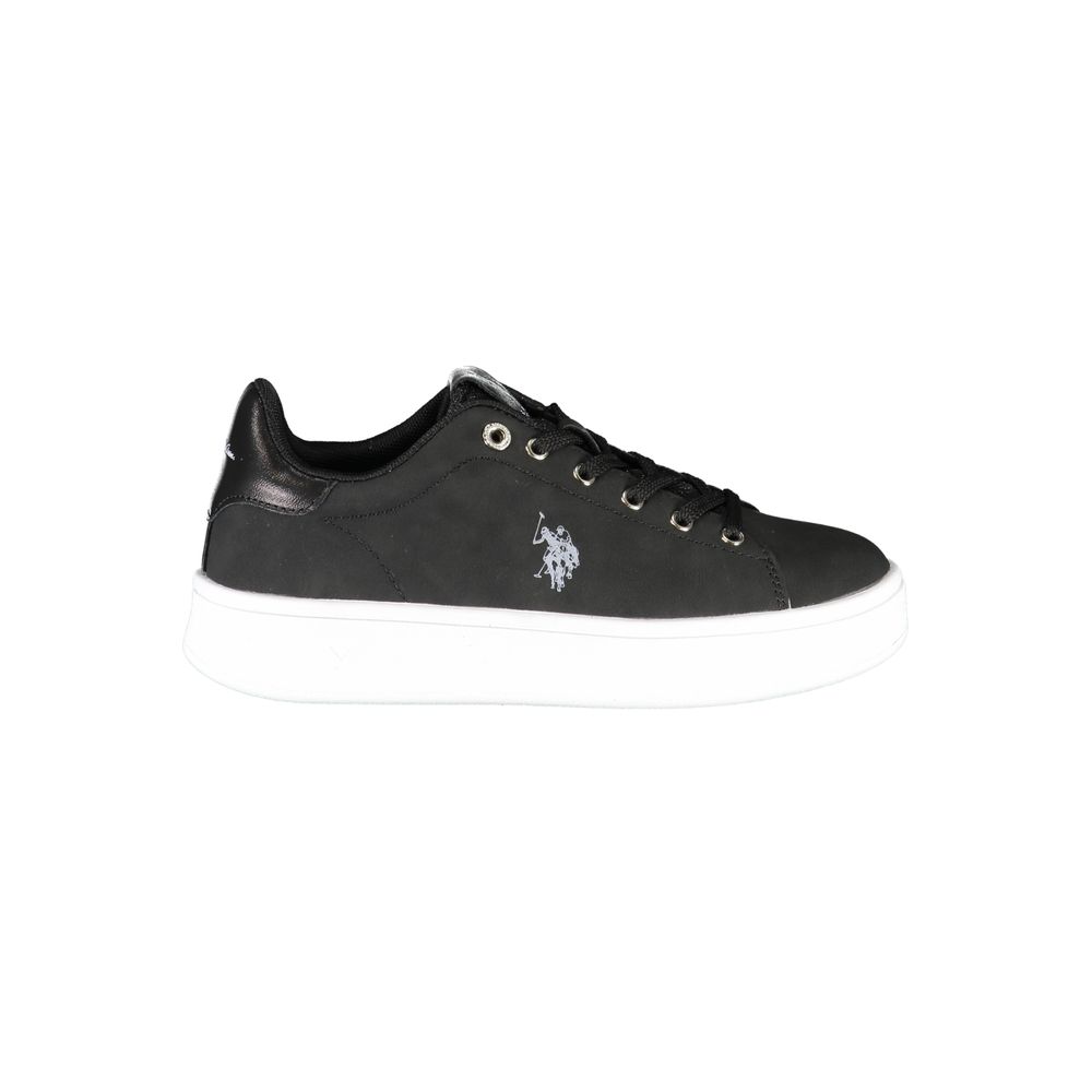 US POLO ASSN. Eleganti sneakers sportive allacciate nere con dettaglio logo