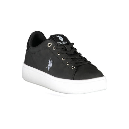 US POLO ASSN. Eleganti sneakers sportive allacciate nere con dettaglio logo