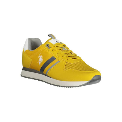 US POLO ASSN. Sneakers sportive giallo brillante con dettagli a contrasto