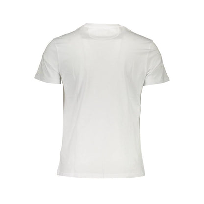 La Martina T-shirt girocollo bianca elegante con stampa Signature