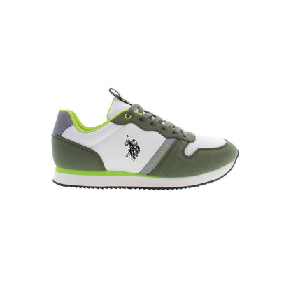 US POLO ASSN. Sneakers stringate verdi con dettagli a contrasto