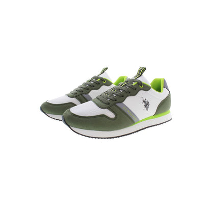 US POLO ASSN. Sneakers stringate verdi con dettagli a contrasto