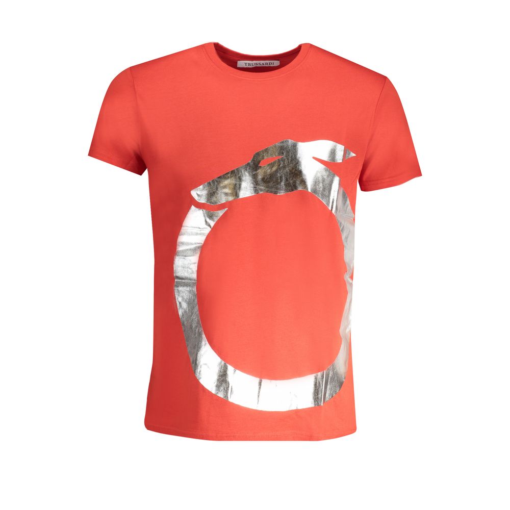 T-shirt in cotone rosso Trussardi