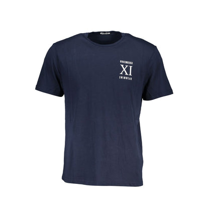 T-shirt in cotone blu di Bikkembergs