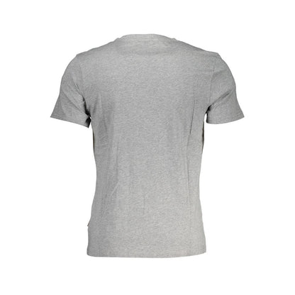 T-shirt classica in cotone grigio Napapijri con stampa Signature