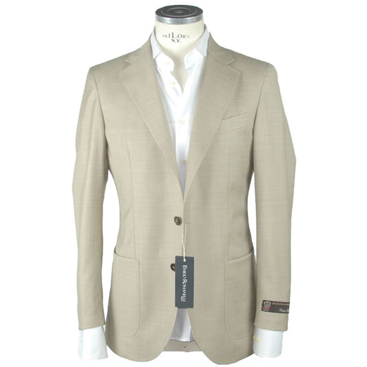 Giacca slim Emilio Romanelli in lana beige