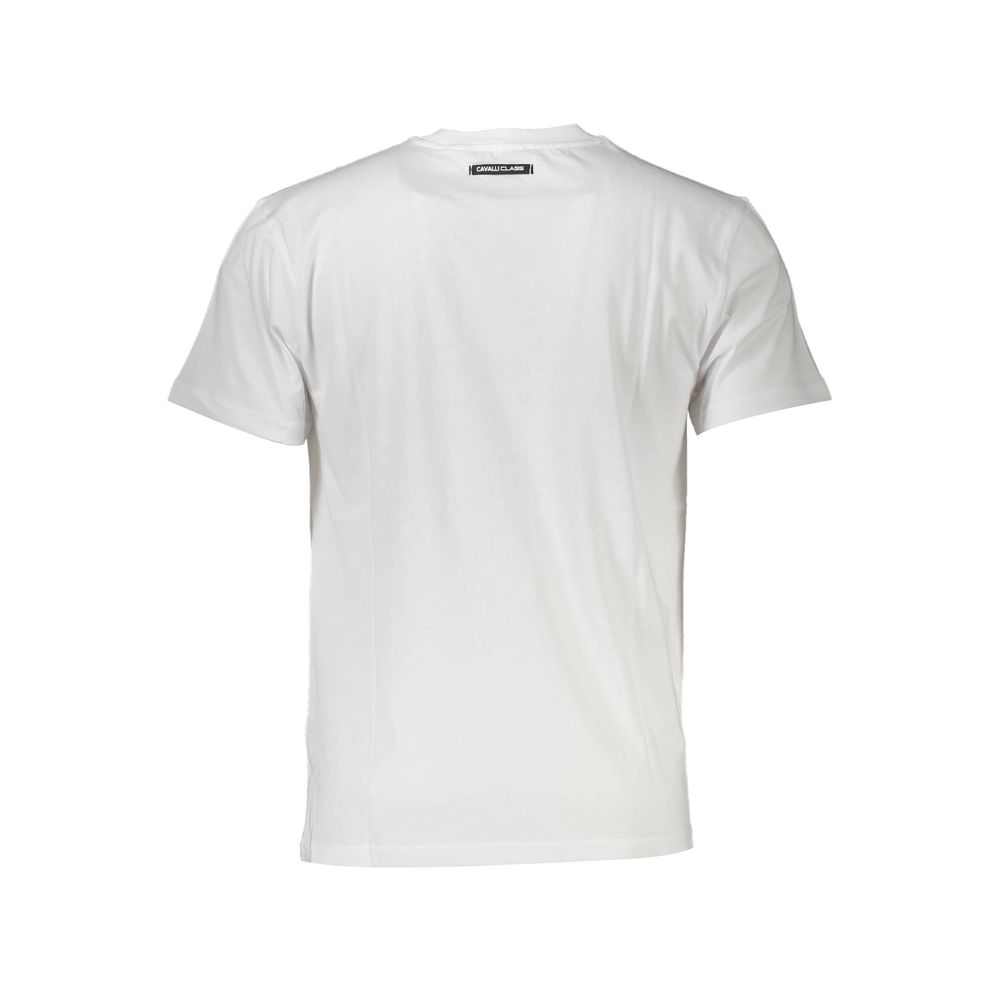 Cavalli Class White Cotton Men T-Shirt