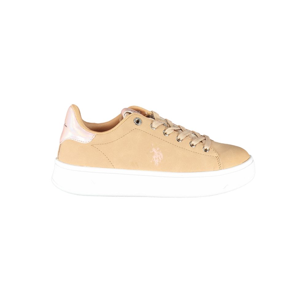 POLO ASSN. Chic sneakers stringate beige con dettaglio a contrasto