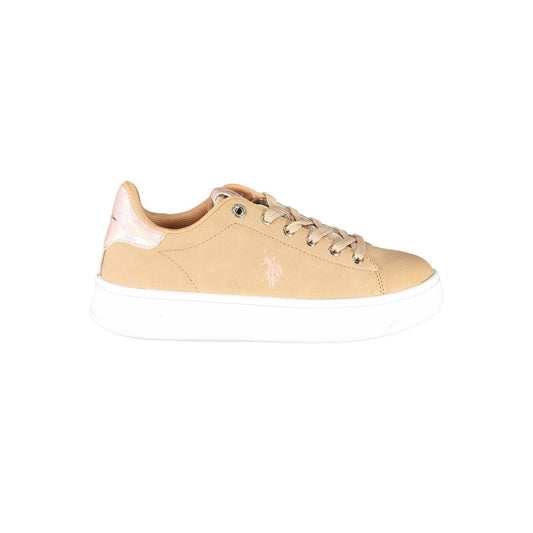 POLO ASSN. Chic sneakers stringate beige con dettaglio a contrasto