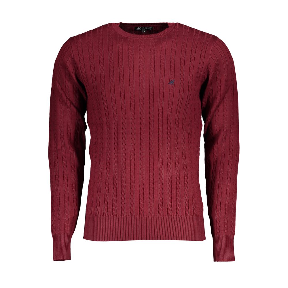 Maglione girocollo ricamato rosa US Grand Polo Chic