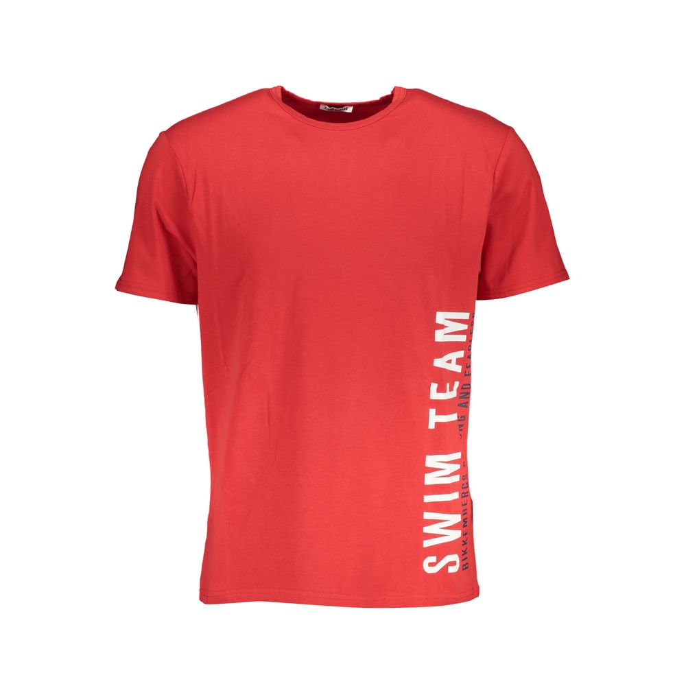 T-shirt rossa in cotone Bikkembergs