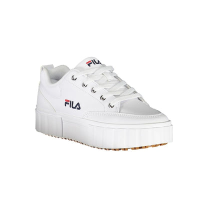 Sneakers Fila Chic con zeppa bianche con dettaglio ricamato