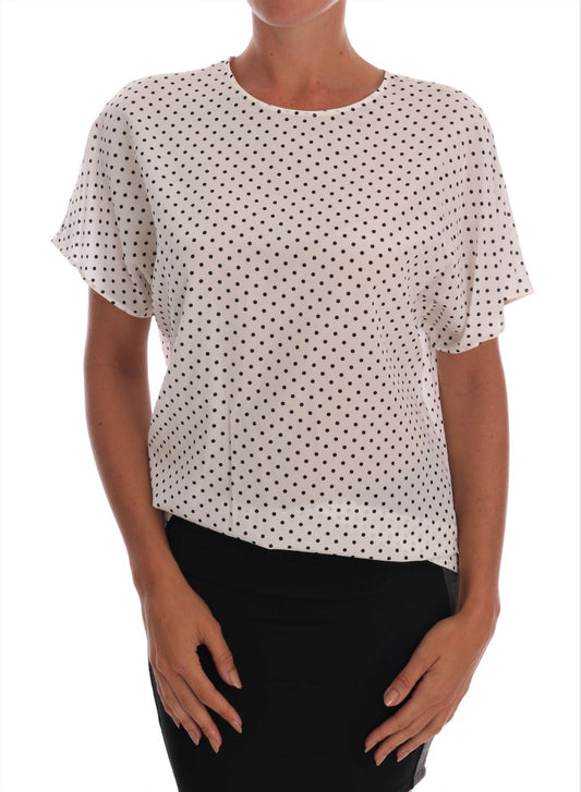 Dolce &amp; Gabbana Blusa Chic in Seta a Pois