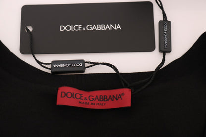 Camicetta Camicetta con paillettes floreali nere Dolce &amp; Gabbana