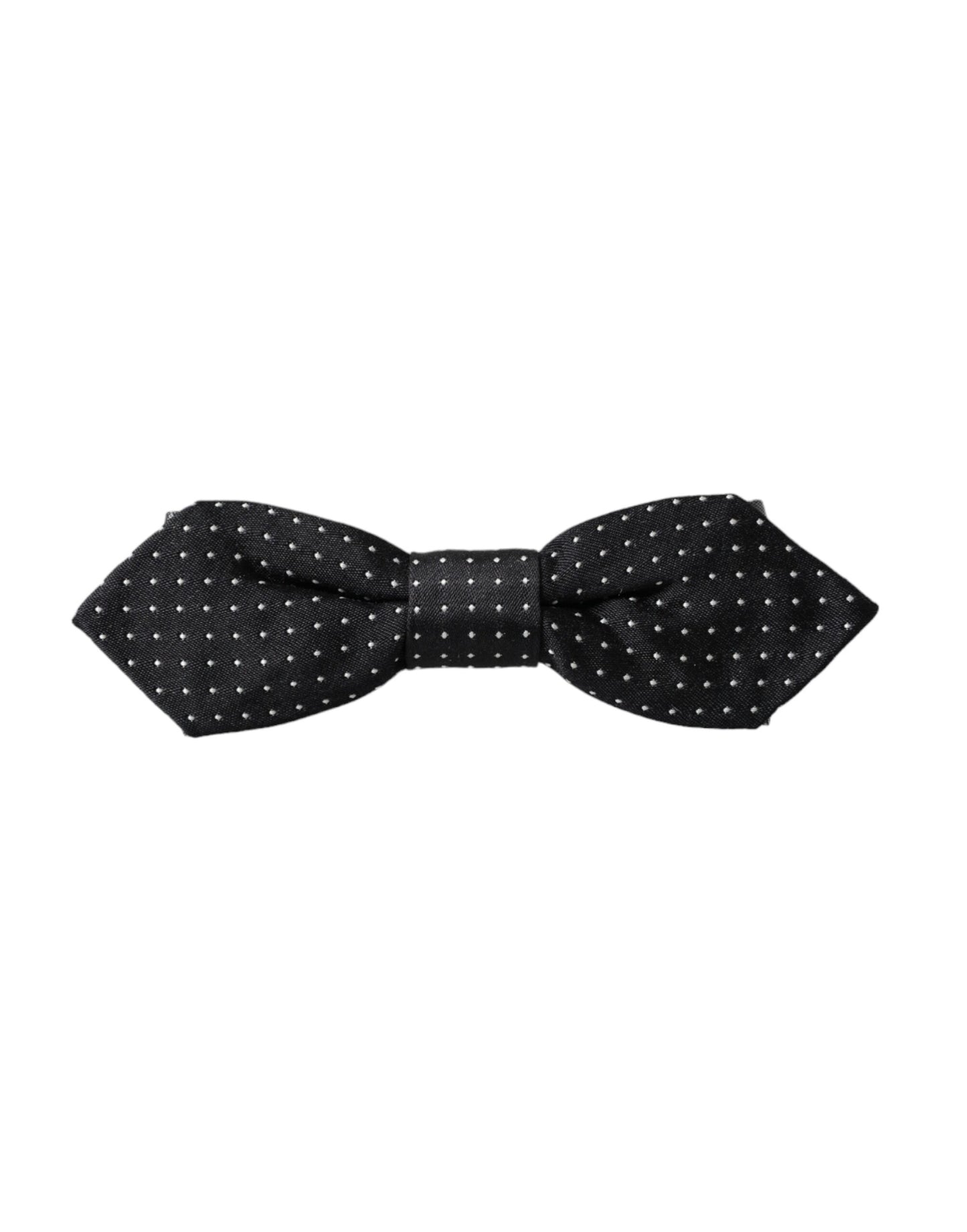 Dolce & Gabbana Black Silk Polka Dot Adjustable Neck Men Papillon Bow Tie