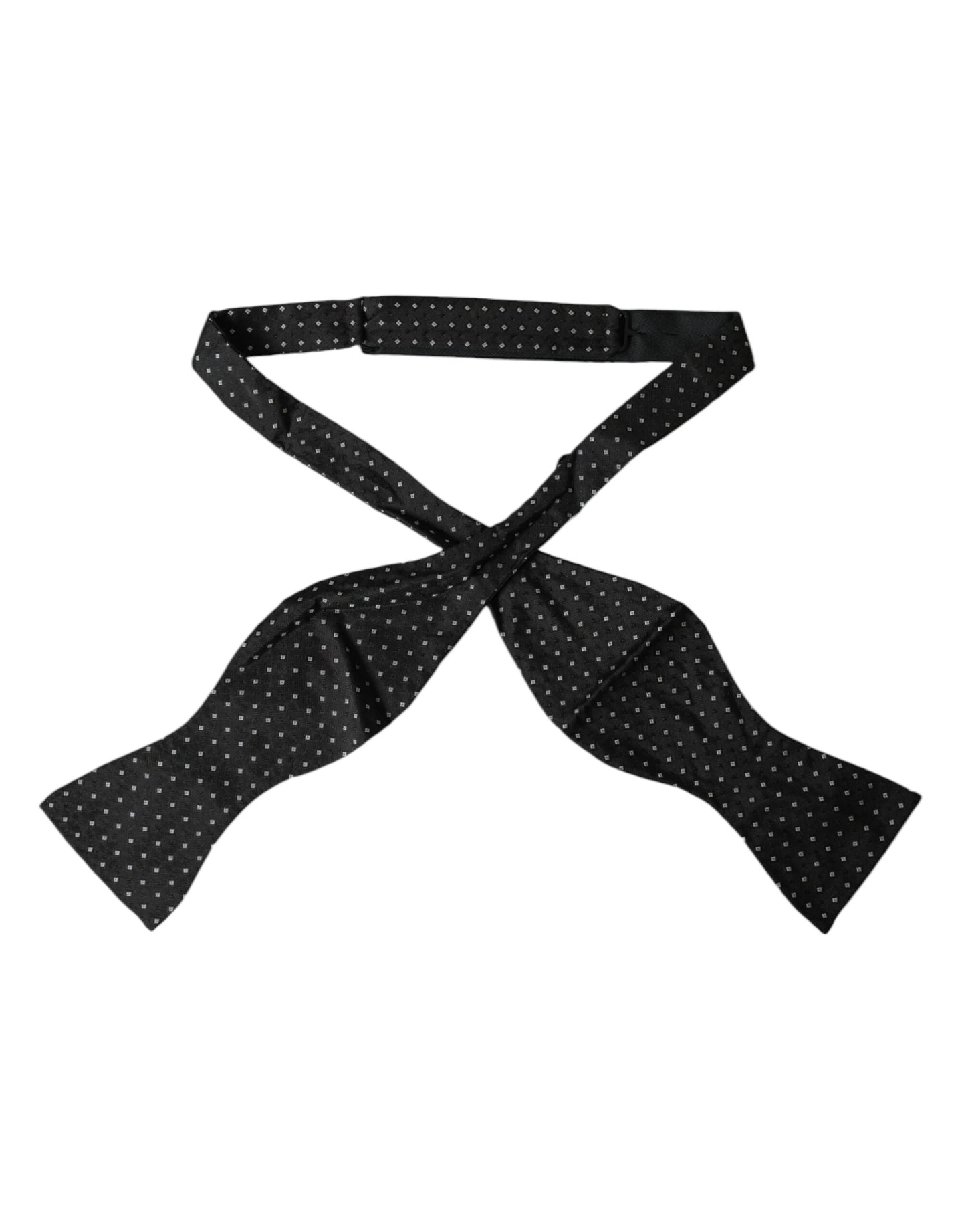 Dolce & Gabbana Black Silk Polka Dot Slim Skinny Necktie Men Bow Tie