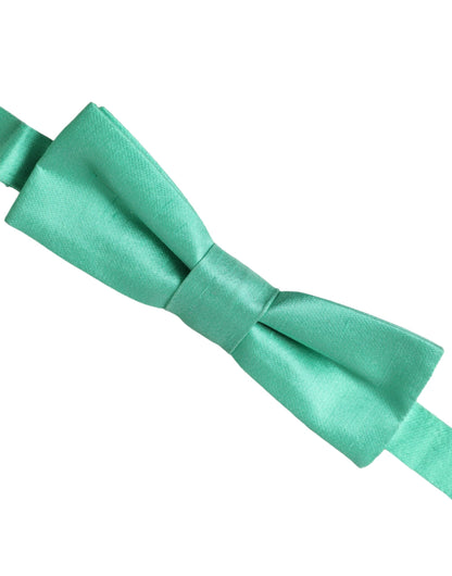 Dolce & Gabbana Mint Green Silk Adjustable Neck Men Bow Tie