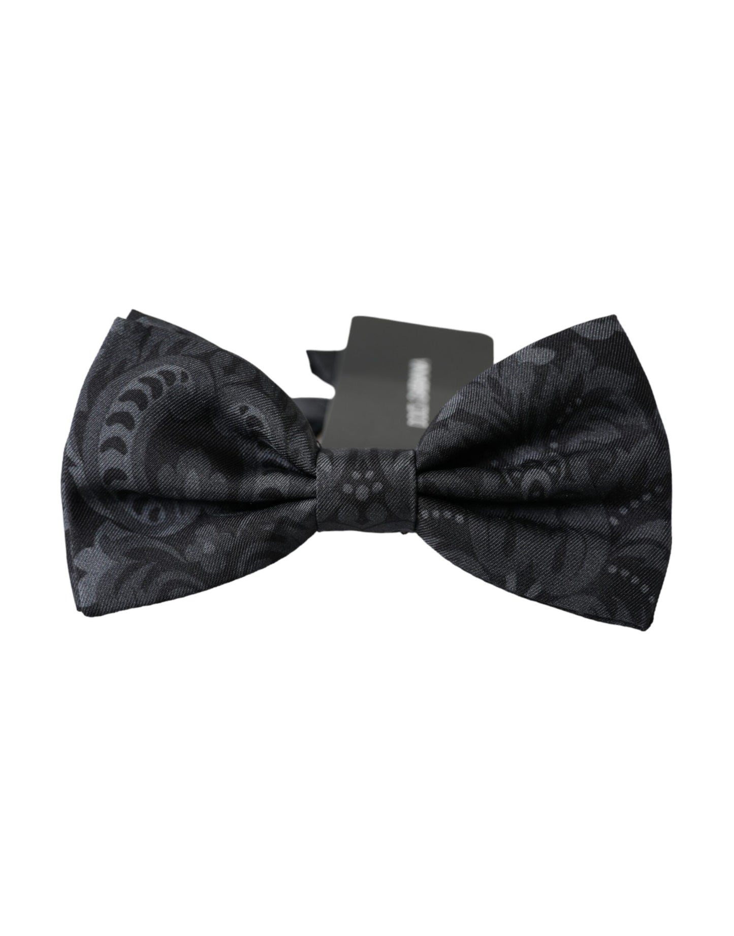 Dolce & Gabbana Dark Gray Silk Patterned Adjustable Men Bow Tie