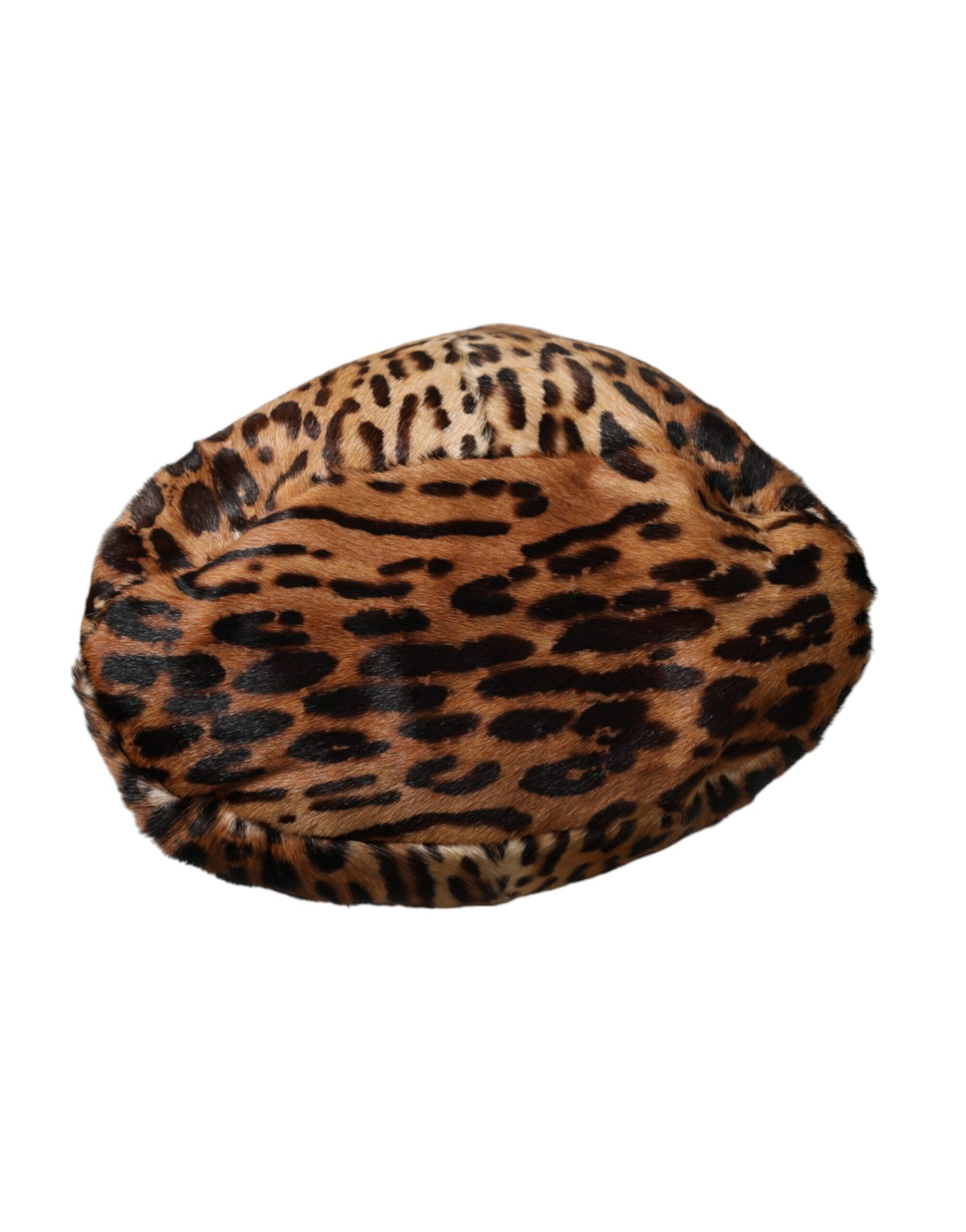 Dolce &amp; Gabbana Cappello da pescatore da donna in pelliccia di leopardo marrone