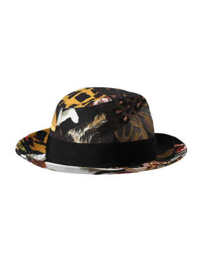 Cappello Fedora a tesa larga da donna patchwork multicolore Dolce &amp; Gabbana