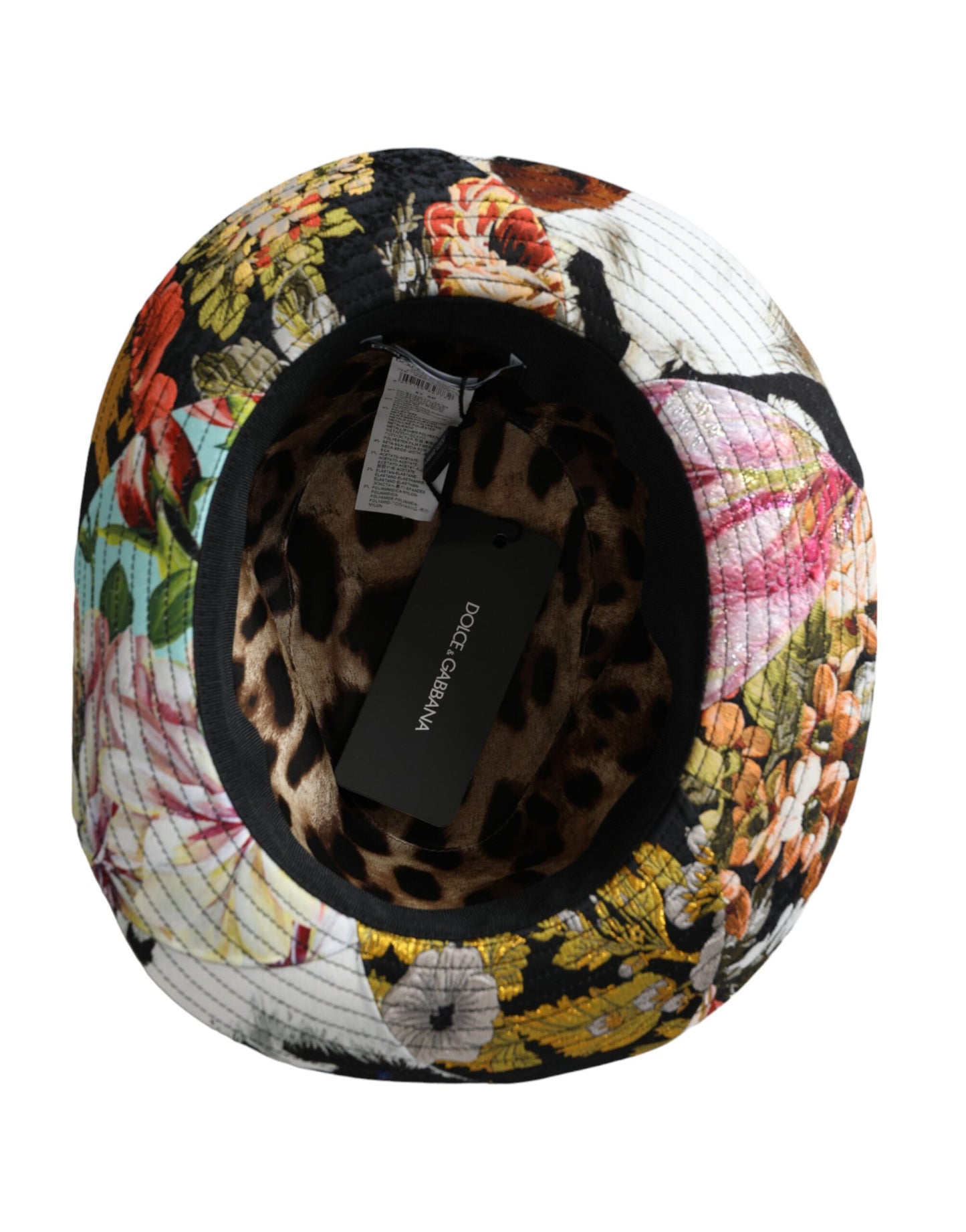 Cappello Fedora a tesa larga da donna patchwork multicolore Dolce &amp; Gabbana