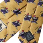 Dolce & Gabbana Yellow Ship Print 100% Silk Adjustable Men Tie