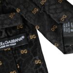 Dolce & Gabbana Black Silk Branded Logo Adjustable Men Tie