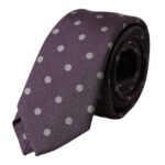 Dolce & Gabbana Purple 100% Silk Polka Dot Adjustable Men Tie