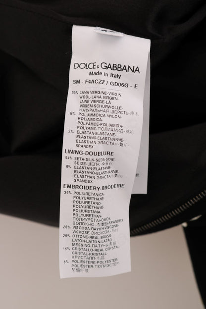 Dolce &amp; Gabbana Gonna tubino in cristallo barocco floreale bianco nero