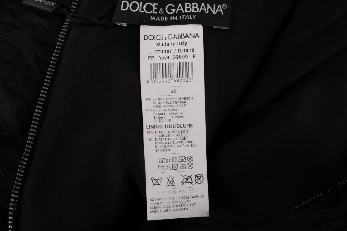 Dolce &amp; Gabbana Изысканные мини-шорты из черного меха норки