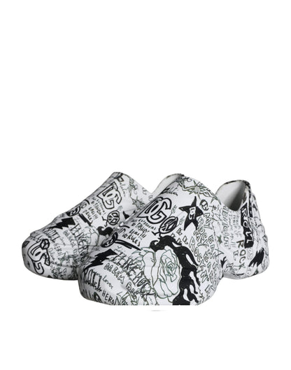 Dolce &amp; Gabbana Scarpe da ginnastica Daymaster Graffiti bianche e nere