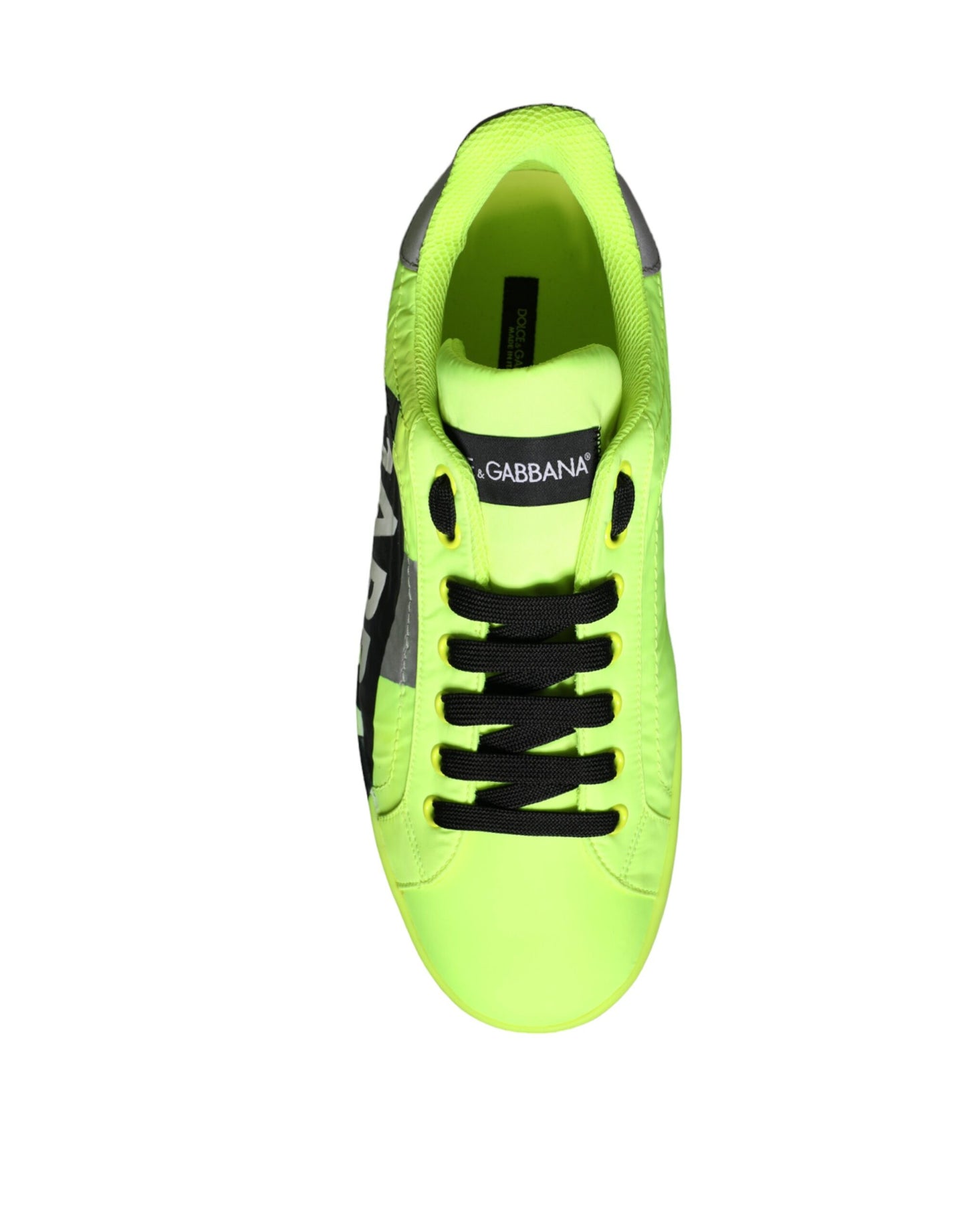 Dolce &amp; Gabbana Neon Green Logo Tape Sneakers basse