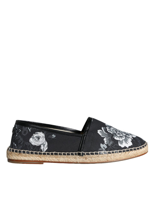 Dolce &amp; Gabbana Espadrillas in pelle di cotone floreale nero