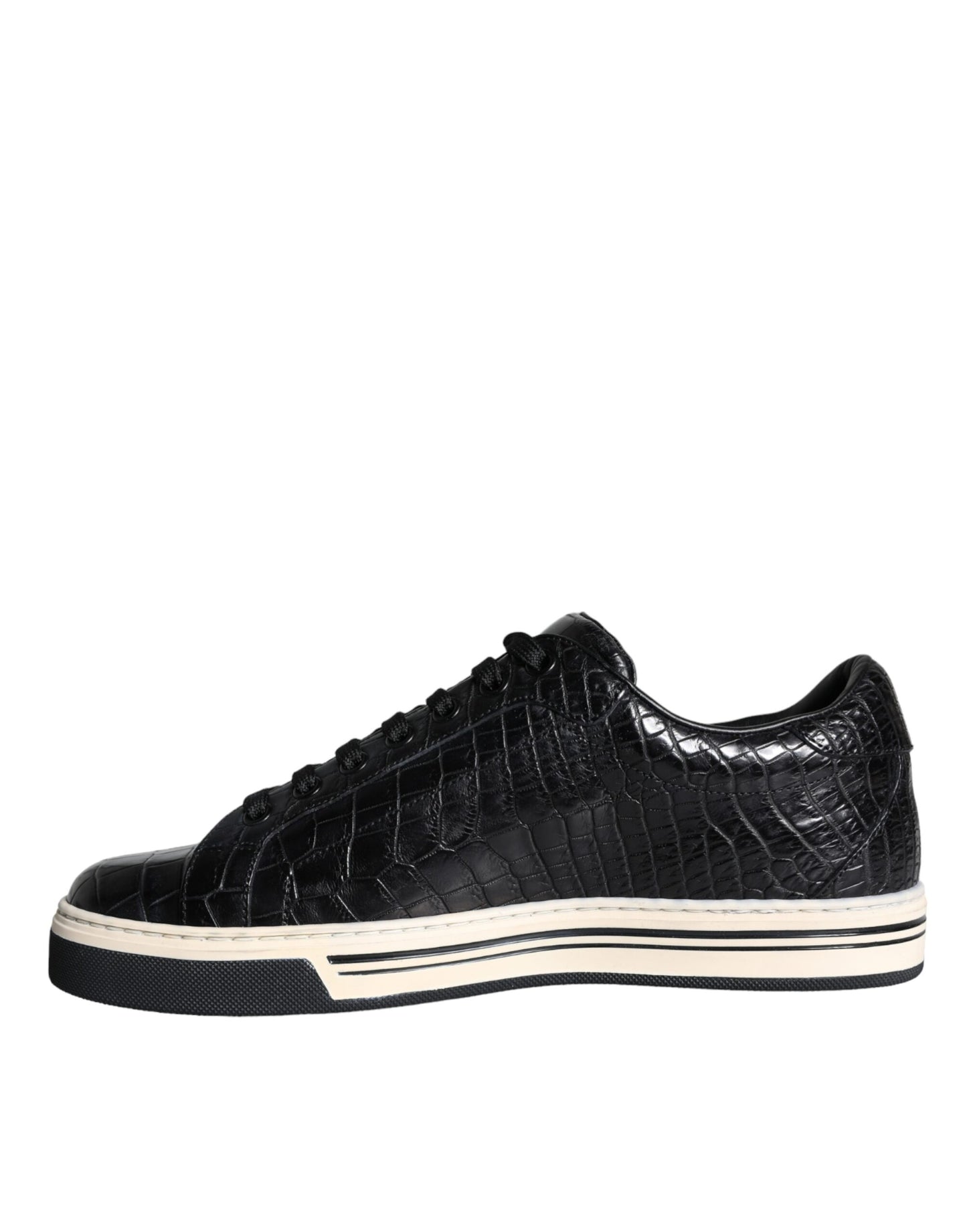 Dolce &amp; Gabbana Scarpe da ginnastica basse in pelle nera da uomo