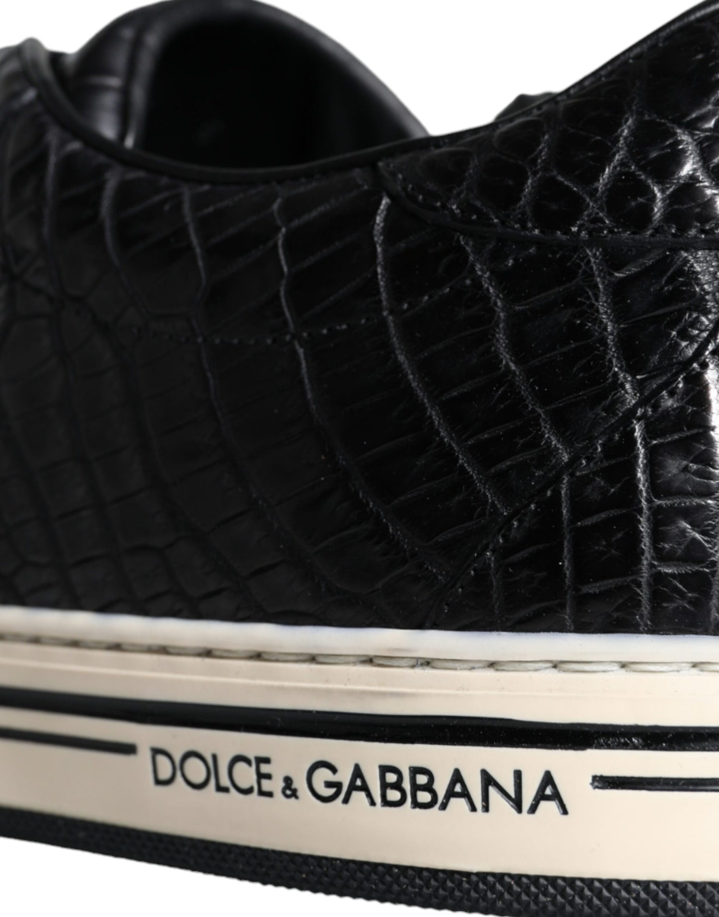 Dolce &amp; Gabbana Scarpe da ginnastica basse in pelle nera da uomo