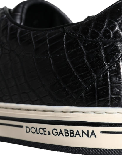 Dolce &amp; Gabbana Scarpe da ginnastica basse in pelle nera da uomo