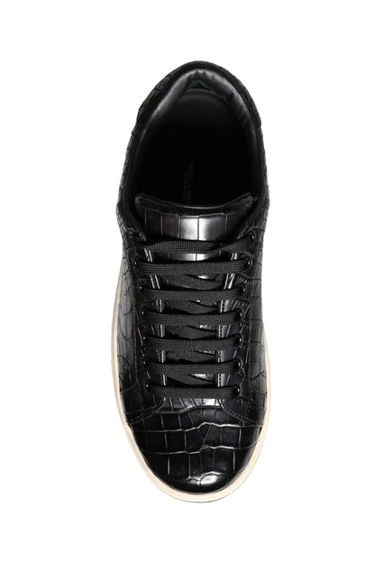 Dolce &amp; Gabbana Scarpe da ginnastica basse in pelle nera da uomo