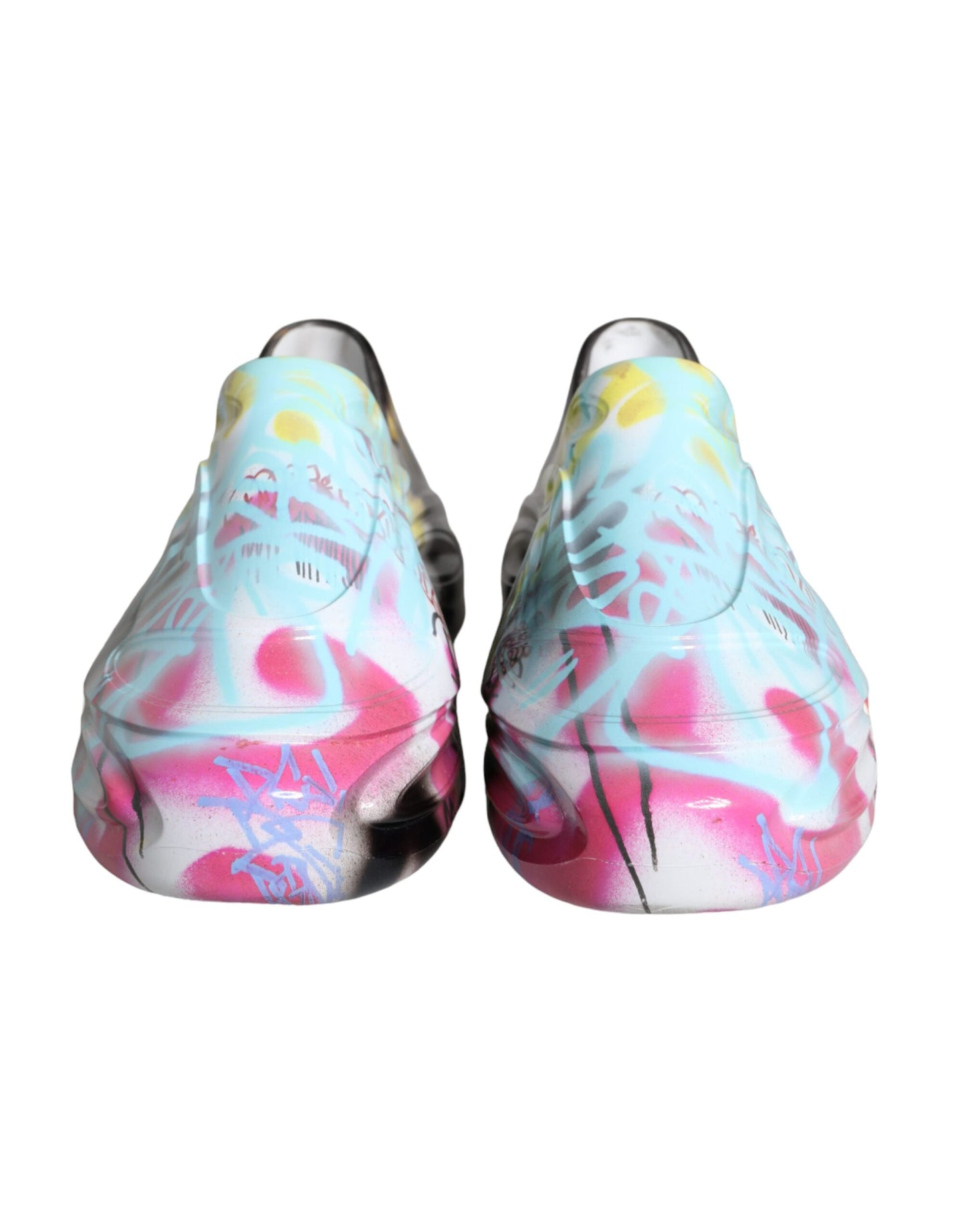 Dolce &amp; Gabbana Multicolor Graffiti Rubber Low Top Sneakers Scarpe