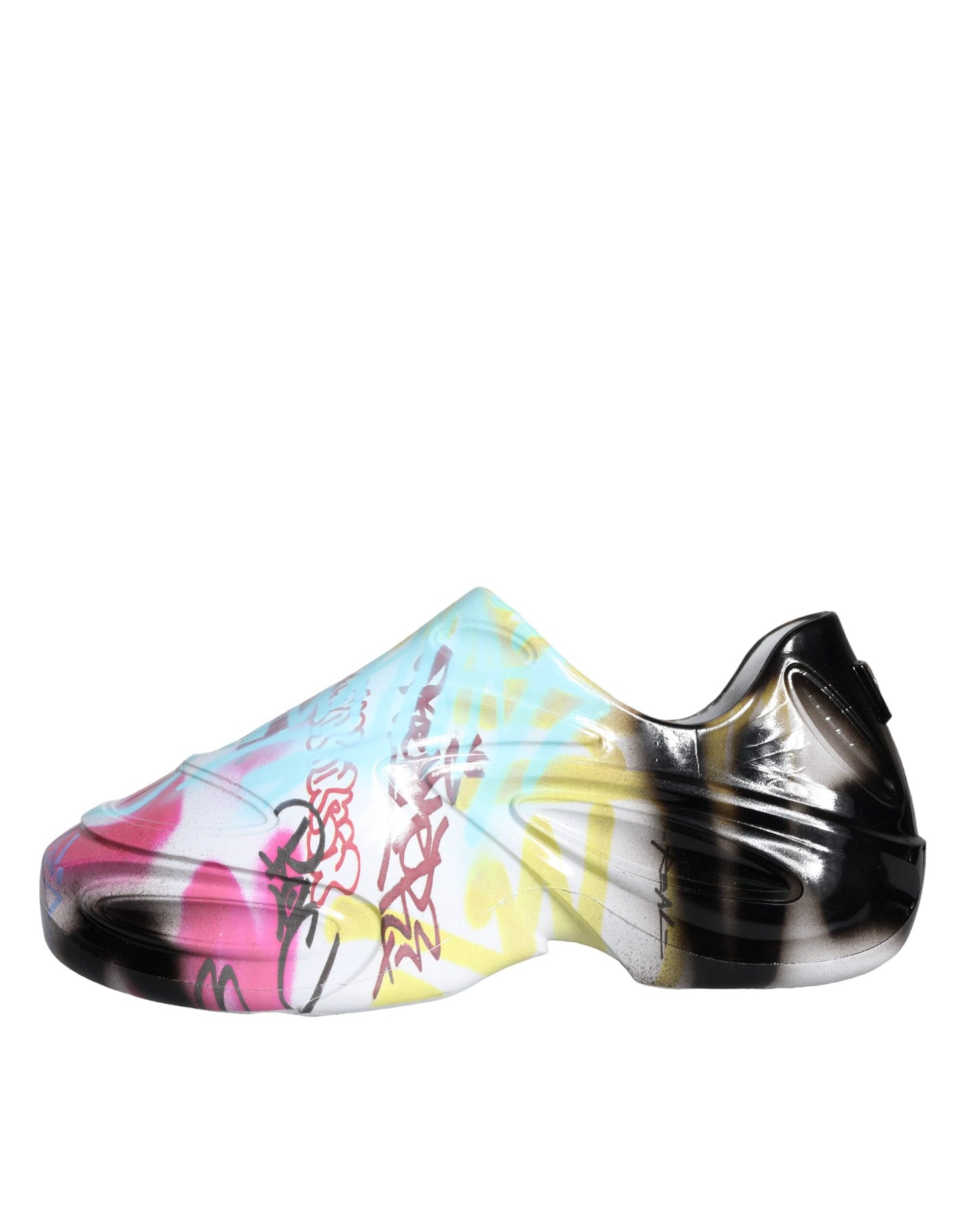 Dolce &amp; Gabbana Multicolor Graffiti Rubber Low Top Sneakers Scarpe