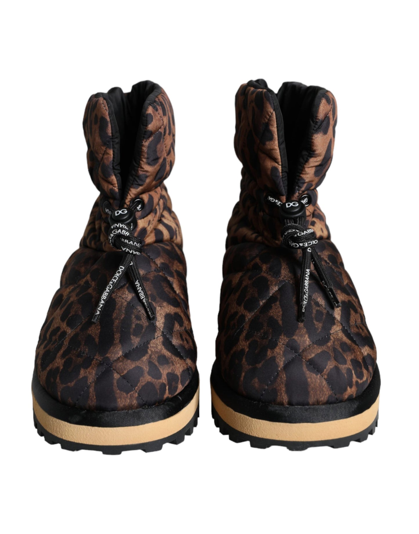 Dolce &amp; Gabbana Stivaletti Leopardati Marroni Scarpe Imbottite