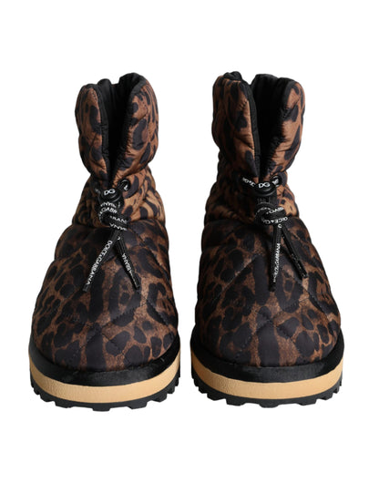 Dolce &amp; Gabbana Stivaletti Leopardati Marroni Scarpe Imbottite