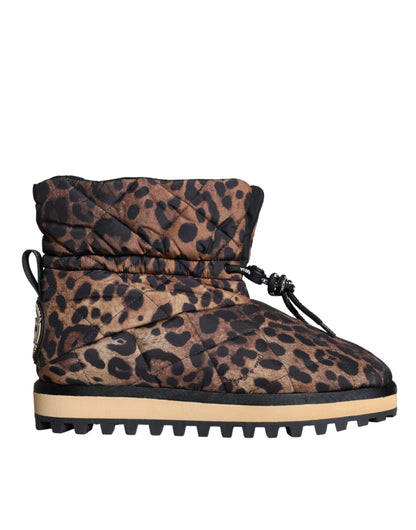 Dolce &amp; Gabbana Stivaletti Leopardati Marroni Scarpe Imbottite