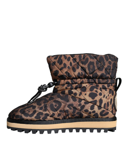 Dolce &amp; Gabbana Stivaletti Leopardati Marroni Scarpe Imbottite