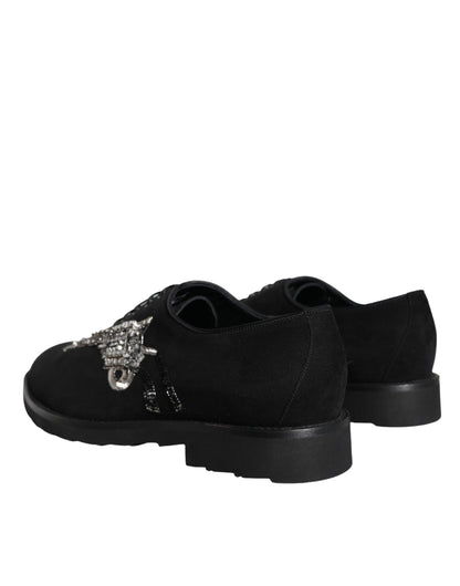 Dolce &amp; Gabbana Scarpe eleganti con lacci in pelle scamosciata nera Sicilia