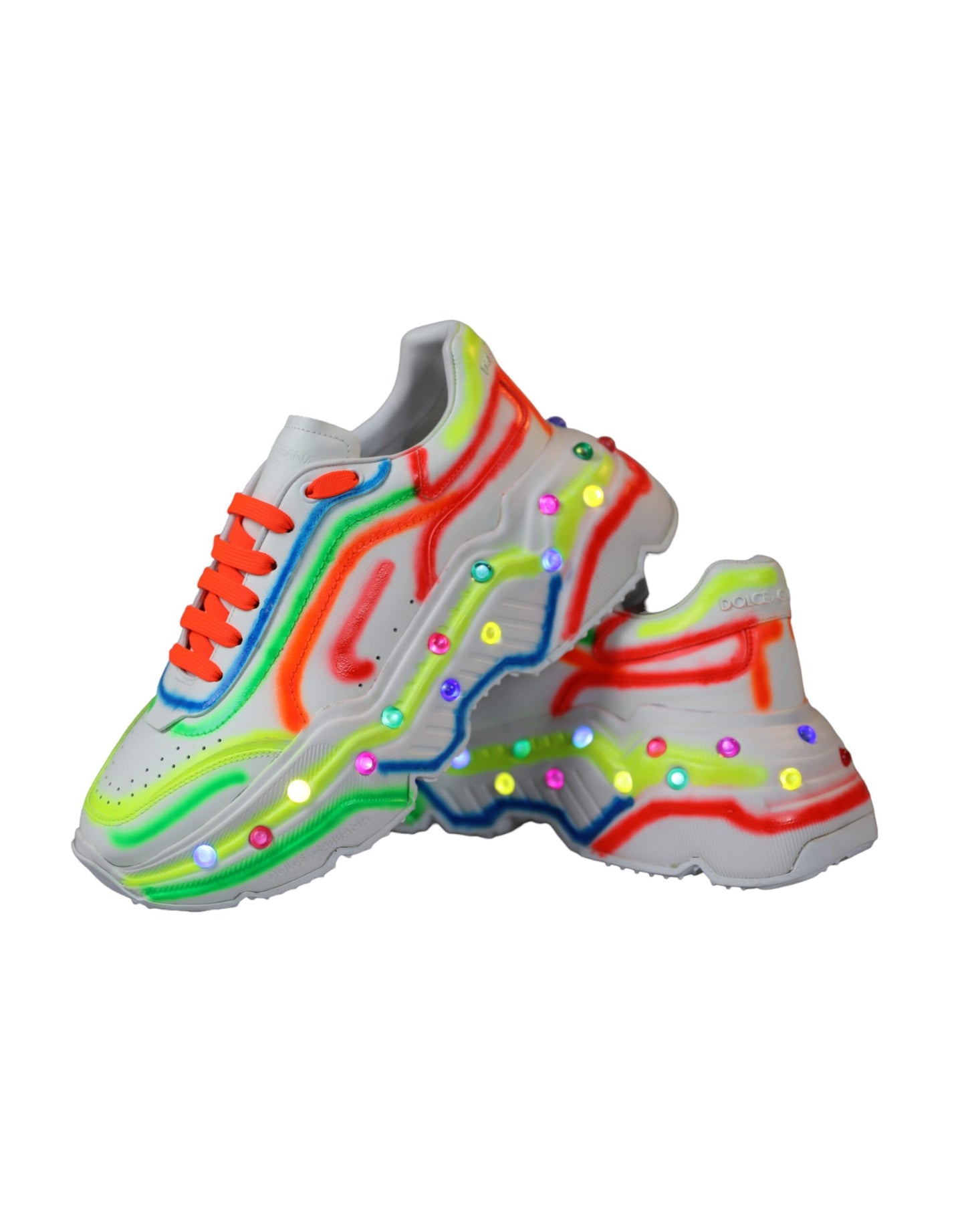 Dolce &amp; Gabbana Multicolor Daymaster LED Sneaker Scarpe Illuminate