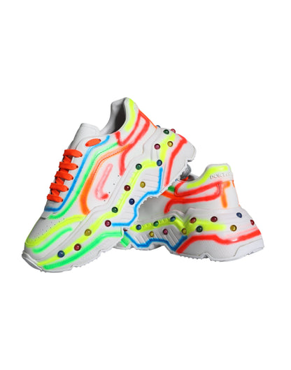 Dolce &amp; Gabbana Multicolor Daymaster LED Sneaker Scarpe Illuminate