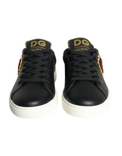 Dolce &amp; Gabbana Scarpe da ginnastica nere Portofino Sacred Heart