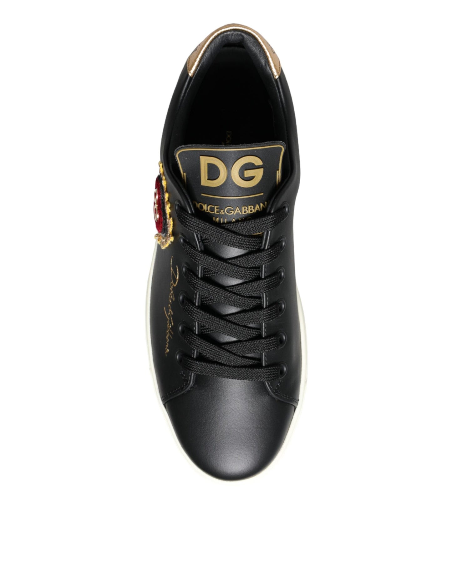 Dolce &amp; Gabbana Scarpe da ginnastica nere Portofino Sacred Heart