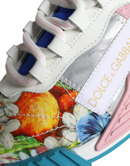 Dolce &amp; Gabbana Multicolor Patchwork NS1 Low Top Sneaker Scarpe